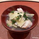 御料理 寺沢 - 喜知次と筍の小鍋立に花山椒