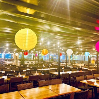 【雨でも安心！屋根・カーテン付き全天候対応ビアガーデン】
