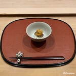 御料理 寺沢 - 飯蒸しに蛍烏賊と蛸の叩きと生海胆