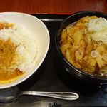 よもだそば - 特大かき揚げそば半カレーセット　￥６００