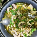 中華料理 聚福園 - 白身魚と高菜の四川風唐辛子煮込み