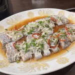 中華料理 聚福園 - 白身魚ネギ生姜ソース蒸し