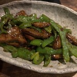 魚酔 - 豚レバーとピーマンの炒め物