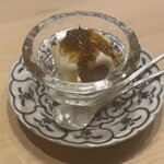 麻布 かどわき - トリュフ蜂蜜漬け　リコッタチーズ　水菓子