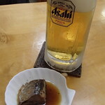 みさき庵 - 生ビール　お通し