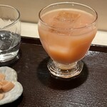 鮨もりむら - 『おまかせコース』の桃ジュース＆がり