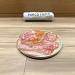 パルコ フィエラ - 箸休めの自家製サルーミ（モルタデッラ、トスカーノ、フィノッキオーナ、ヴェントリチャーナ、コッパ）