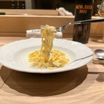 パルコ フィエラ -   9. キタッラの自家製フェットチーネ、ゴルゴンゾーラクッキーオアイ