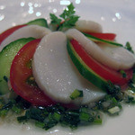ホタテと野菜のステンドグラス、ハーブのソース