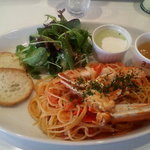 パラダイスカフェ - 渡り蟹のトマトクリームスパ