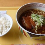 チャンピオンカレー - Lカツカレーうどん ¥1000 〆のごはん ¥50