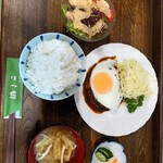 キッチンさし田 - ハンバーグ目玉のせ