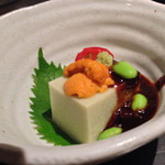 卯夢 - 枝豆豆腐とうにをふき味噌で