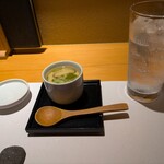 平和町 とき - シマアジの茶碗蒸と二階堂ソーダ割