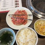 焼肉つかさ苑 - 料理写真:ランチメニュー 和牛カルビ 肉大盛りセット 1900円