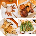 真面目焼鳥 助平 - イイダコ、しいたけ、エリンギ、ししとう