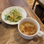 チーズ＆ドリア．スイーツ - サラダ、コンソメスープ付き。