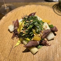 O2 - ①ホタルイカとホワイトアスパラの腐乳サラダ