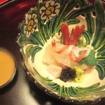 菊乃井 - お造りも肝醤油でいただく