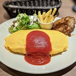 卵と私 - 料理写真:オムライス＆ハンバーグプレート