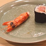 木挽町 とも樹 - 車海老の頭の炙り