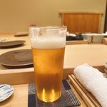 木挽町 とも樹 - 最初は生ビールでスタート