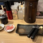 我馬 - 無料トッピング（高菜、紅生姜、生にんにく）