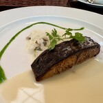 ルヴェール - ◉ お魚料理
      サワラの信州みそ風味焼き アサリのリゾット添え
      　☘️ 白ワインのソースを付けて頂くと
      　　更に美味しさアップ‼️