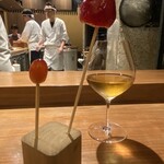 薪鳥新神戸 - いちご飴　デザート可愛い♡