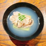 御料理 ふじ田 - えんどう豆うぐいす豆腐 はまぐり