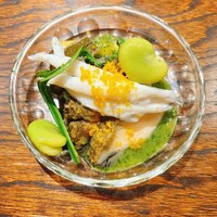 御料理 ふじ田 - うど ささだけ 蝦夷あわび しらうお
                    こぼみそらまめ 木の芽味噌 からすみ