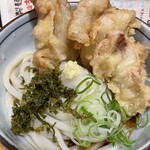 ウドンスタンド五頭 - とり天柚子こしょうぶっかけ