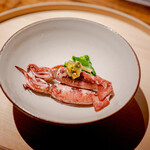 温石 - 麦イカ ルッコラとフキのお浸し