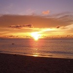 Nana's Cafe - タモン湾に沈む夕日