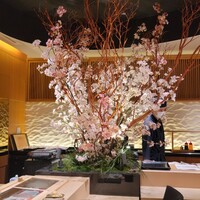 意気な寿し処阿部 青山店 - 桜の時期でしたので、店内も桜がありました