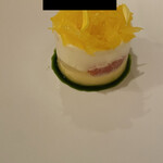 レストラン ラ・フロレゾン・ドゥ・タケウチ - デザート。柑橘系のムース。多重構造。