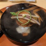 銀座 しのはら - 鮑、鱧、賀茂茄子のお椀