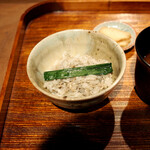 薪鳥新神戸 - 薪そぼろご飯 + 韮