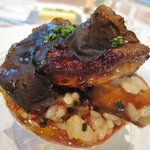 レストラン ヒロミチ - 鴨フォアグラのポアレと牡蠣の燻製トリュフのリゾットとご一緒に