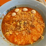 元祖ニュータンタンメン本舗 - 麺食べ切った後はライスを入れて雑炊に