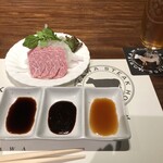 黒毛和牛 ステーキハウス もり川 - 生肉からスタート、ビールで、タルタル肉も写真撮り忘れました。美味し過ぎだから