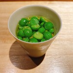 むら上 - あん肝とグリンピースの茶碗蒸し