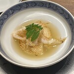 眞善美 - 塚原　白子　筍　上湯スープ　白海老の素揚げ　木の芽　XO醤