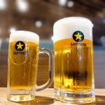 ニュー大金星 - ドリンク写真:黒ラベル、メガとノーマル