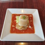 游玄亭 - 月会席のホタテとクラゲの和え物♪