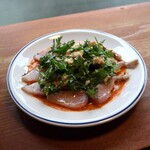 Hachihare - トロ鰆のカルパッチョ パセリと白インゲンのサラダ