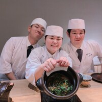御料理 ふじ田 - 大将（右）と2人のお弟子さん、本当に楽しい時間でした！