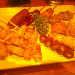 寅鈴 - ウーロン茶 氷抜き ＆ おでんの盛り合わせ ＆ 串焼き11本盛り合わせ ＆ バニラアイス