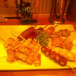 寅鈴 - ウーロン茶 氷抜き ＆ おでんの盛り合わせ ＆ 串焼き11本盛り合わせ ＆ バニラアイス