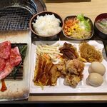 焼肉 九田家 - 和牛カルビランチ1,100円（ランチ定食は、ビュッフェ食べ放題）
